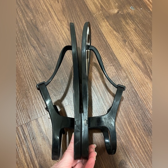 Burberry Black Plaid Jelly Women's Sandals Size 40 - Picture 10 of 14